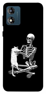 Чехол Skeleton with cat для Motorola Moto E13