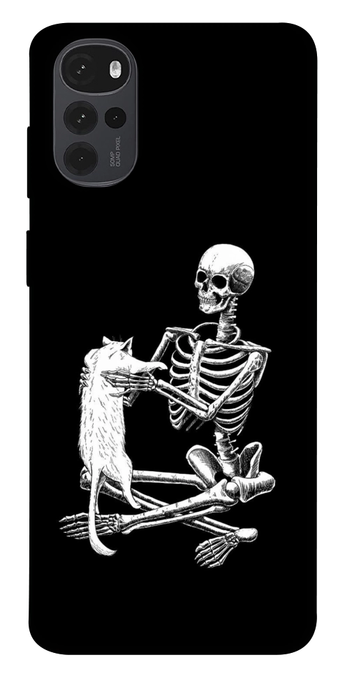 Чехол Skeleton with cat для Motorola Moto G22
