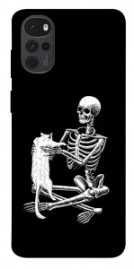 Чехол Skeleton with cat для Motorola Moto G22