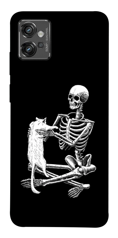 Чехол Skeleton with cat для Motorola Moto G32