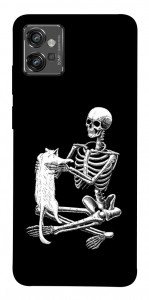 Чехол Skeleton with cat для Motorola Moto G32