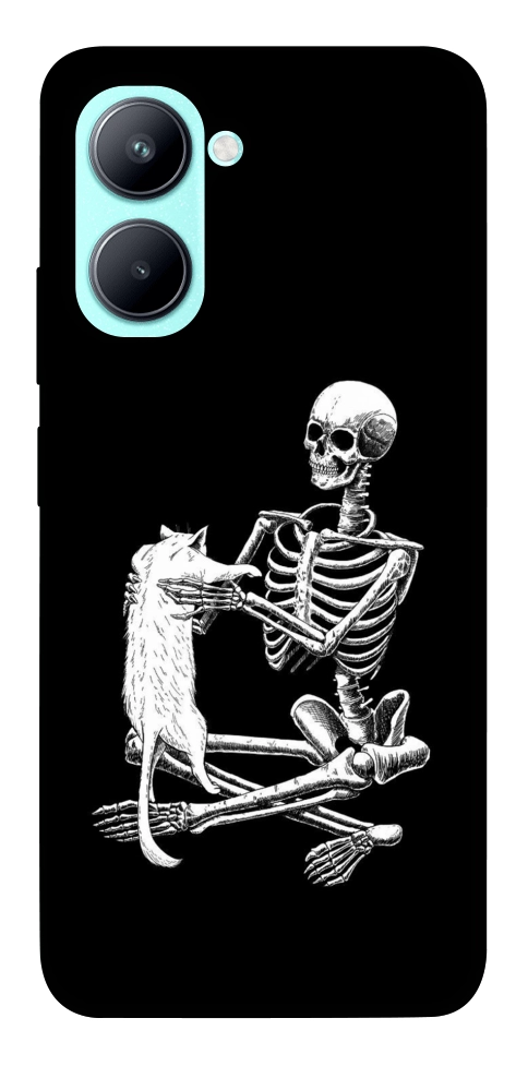 Чехол Skeleton with cat для Realme C33
