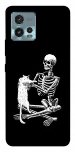 Чохол Skeleton with cat для Motorola Moto G72