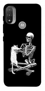 Чохол Skeleton with cat для Motorola Moto E20