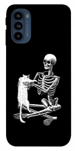 Чехол Skeleton with cat для Motorola Moto G41