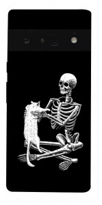 Чехол Skeleton with cat для Google Pixel 6 Pro
