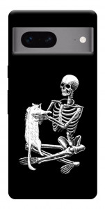 Чохол Skeleton with cat для Google Pixel 7