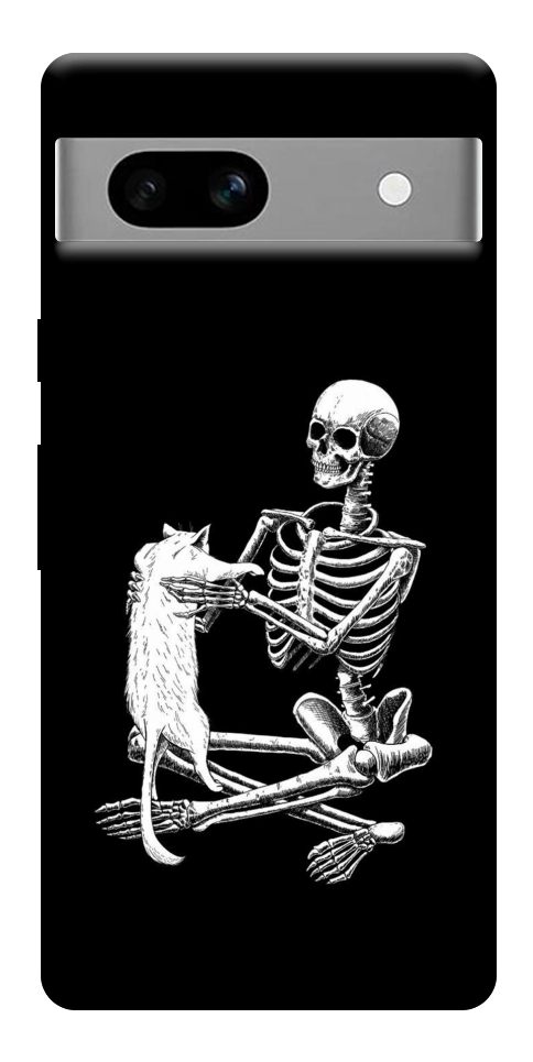 Чохол Skeleton with cat для Google Pixel 7A