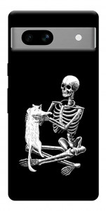 Чохол Skeleton with cat для Google Pixel 7A