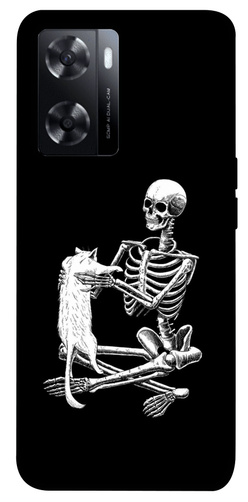 Чехол Skeleton with cat для Oppo A77s