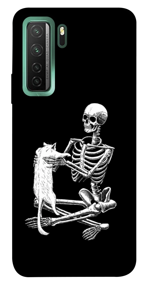 Чехол Skeleton with cat для Huawei nova 7 SE