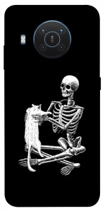 Чехол Skeleton with cat для Nokia X10
