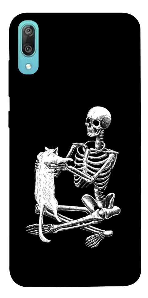 Чохол Skeleton with cat для Huawei Y6 Pro (2019)