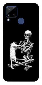 Чохол Skeleton with cat для Realme C15