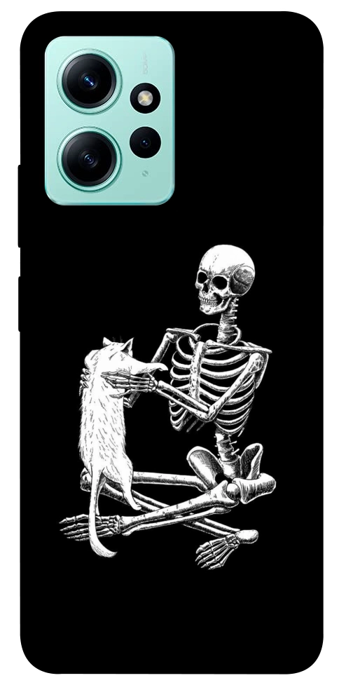 Чехол Skeleton with cat для Xiaomi Redmi Note 12 4G