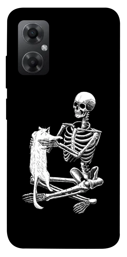 Чехол Skeleton with cat для Xiaomi Redmi Note 11R
