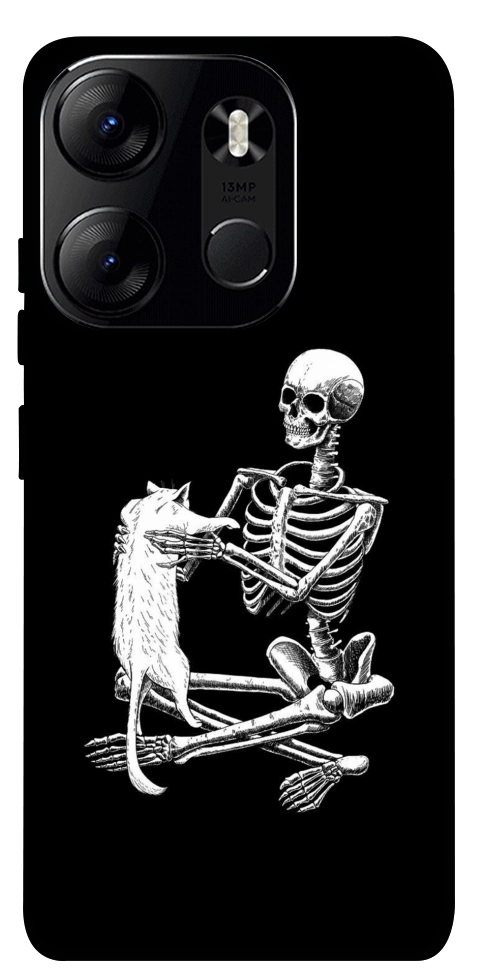 Чехол Skeleton with cat для Tecno Spark Go 2023
