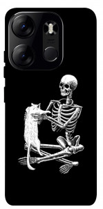 Чохол Skeleton with cat для Tecno Spark Go 2023
