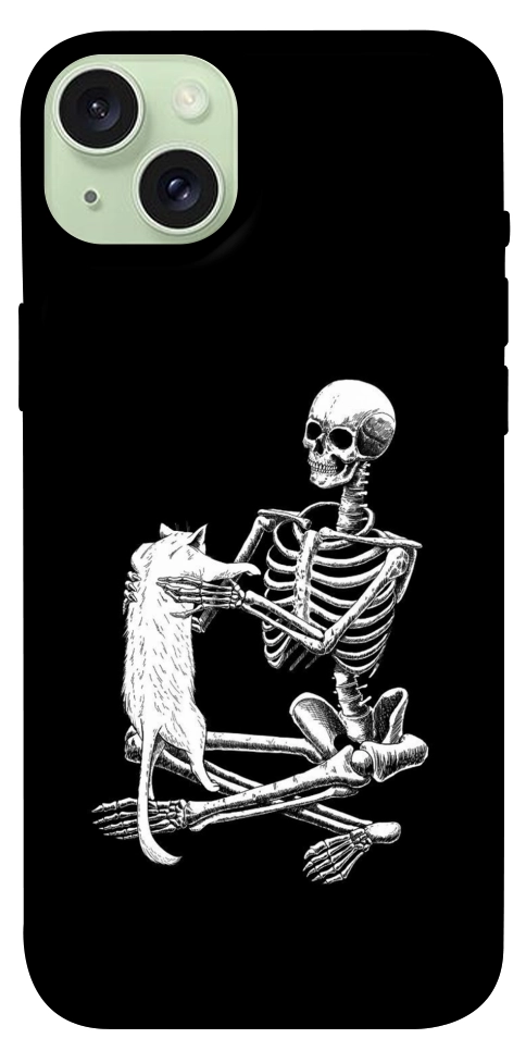 Чехол Skeleton with cat для iPhone 15 Plus