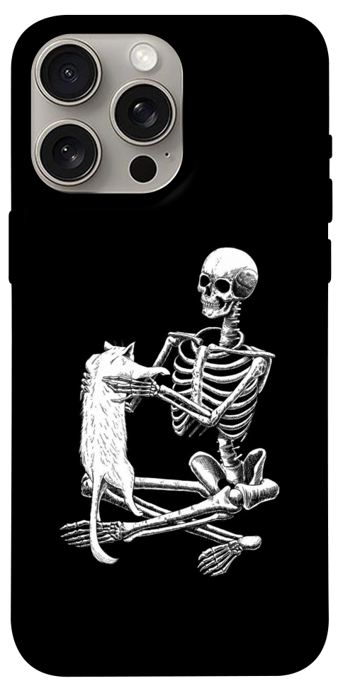 Чехол Skeleton with cat для iPhone 15 Pro Max