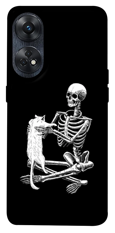 Чохол Skeleton with cat для Oppo Reno 8 T 4G
