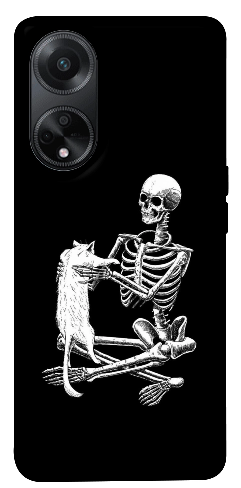 Чехол Skeleton with cat для Oppo A58 4G