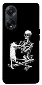Чохол Skeleton with cat для Oppo A58 4G