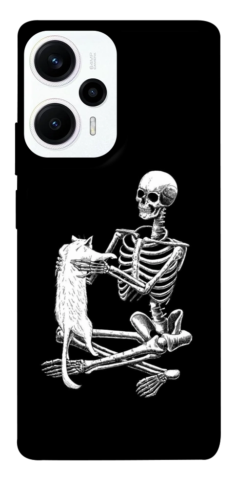 Чохол Skeleton with cat для Xiaomi Poco F5