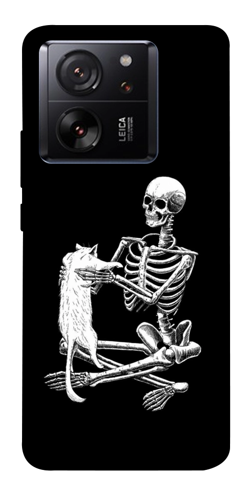 Чехол Skeleton with cat для Xiaomi 13T