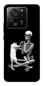 Чехол Skeleton with cat для Xiaomi 13T