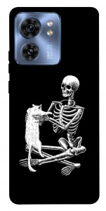 Чохол Skeleton with cat для Motorola Edge 40