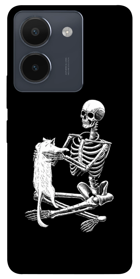 Чехол Skeleton with cat для Vivo Y36