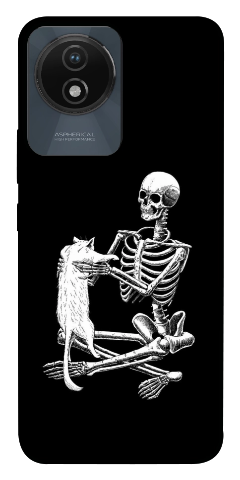 Чехол Skeleton with cat для Vivo Y02