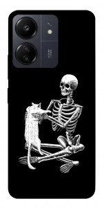 Чохол Skeleton with cat для Xiaomi Redmi 13C