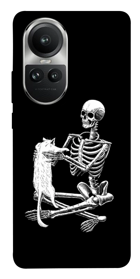 Чехол Skeleton with cat для Oppo Reno 10