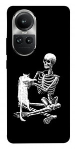 Чехол Skeleton with cat для Oppo Reno10