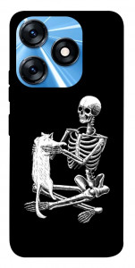 Чехол Skeleton with cat для TECNO Spark 10
