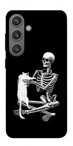 Чохол Skeleton with cat для Galaxy S24