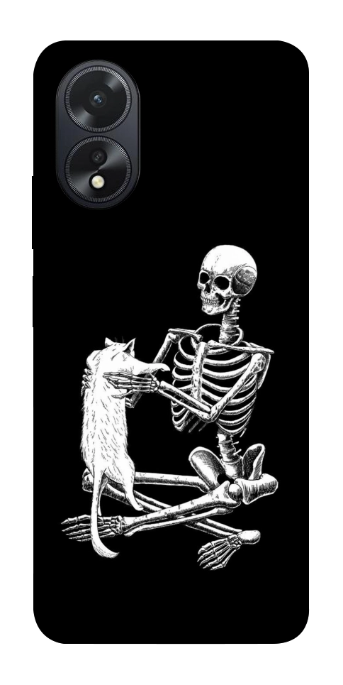 Чехол Skeleton with cat для Oppo A38
