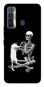Чехол Skeleton with cat для TECNO Camon 17