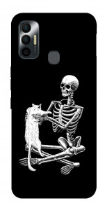 Чехол Skeleton with cat для TECNO Spark 7