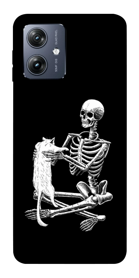 Чехол Skeleton with cat для Motorola Moto G54