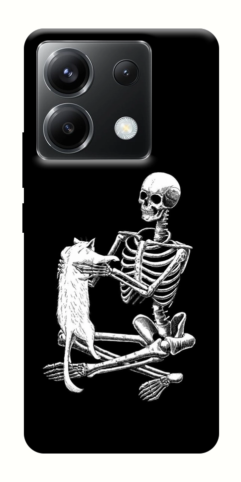 Чохол Skeleton with cat для Xiaomi Poco X6