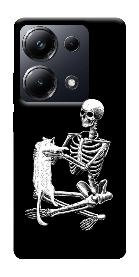 Чехол Skeleton with cat для Xiaomi Poco M6