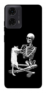 Чехол Skeleton with cat для Motorola Moto G24