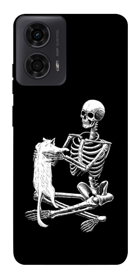 Чехол Skeleton with cat для Motorola Moto G04