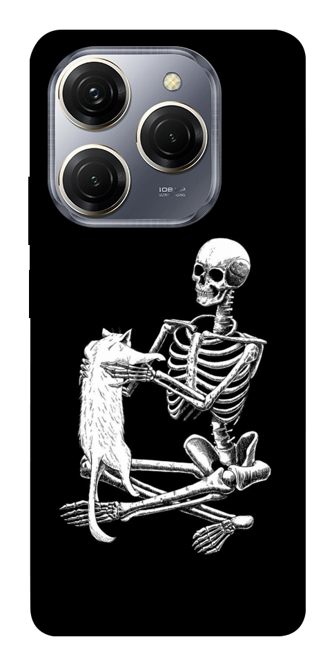 Чехол Skeleton with cat для TECNO Spark 20 Pro