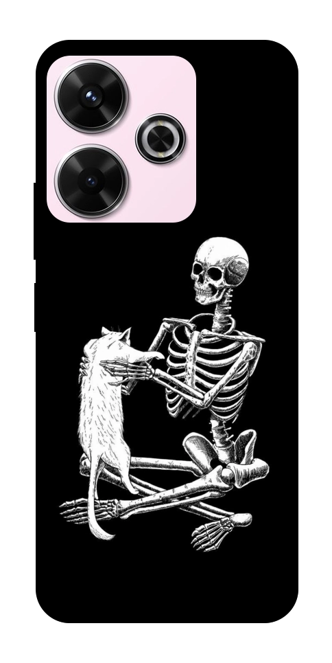 Чохол Skeleton with cat для Xiaomi Redmi 13 4G