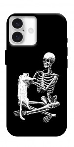 Чехол Skeleton with cat для iPhone 16