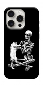 Чохол Skeleton with cat для iPhone 16 Pro Max